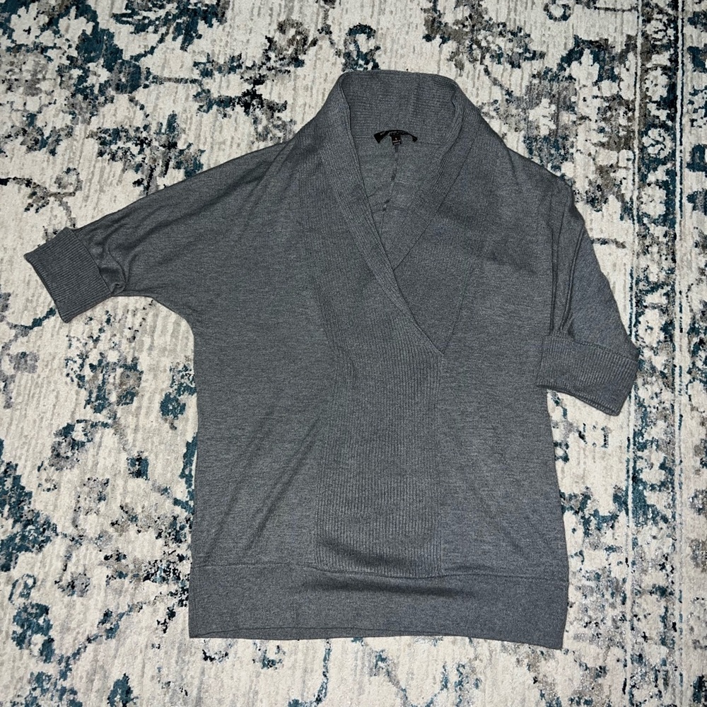 Gray V-Neck Sweater